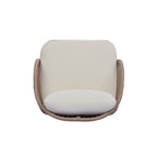 Acacia Wood Outdoor Club Chair, Curved Tub Design Patio Chair