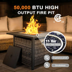 29.92-In W 50000 Maximum Btus Iron Square Liquid Propane Fire Pit Table