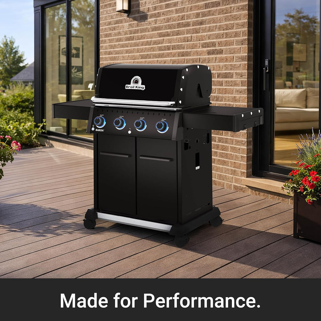 674117 Baron 420 Pro Shadow 4-Burner Pellet Ready Natural Gas Grill in Black