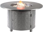 round 44 In. X 44 In. Aluminum Propane Fire Pit Table with Glass Beads, Two Covers, Lid, 57,000 Btus in Grey Finish