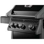 Rogue 425 3-Burner Natural Gas Grill in Black with Cast Iron Cooking Grids and Range Side Burner
