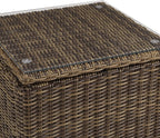 Bradenton 5-Piece Outdoor Sofa Patio Furniture Set, Wicker Conversation Sets for Porch, Brown with Sand Cushions