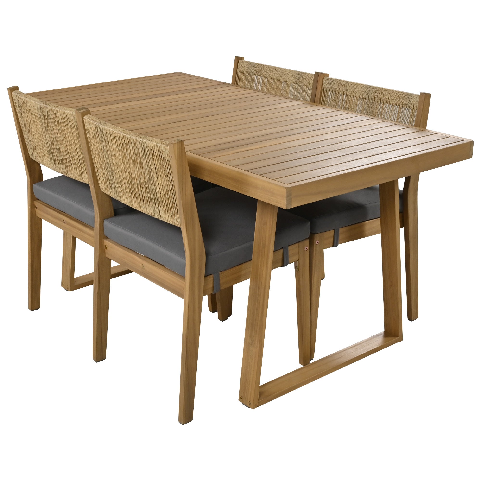 Outdoor Acacia Wood Dining Table and Chair Set