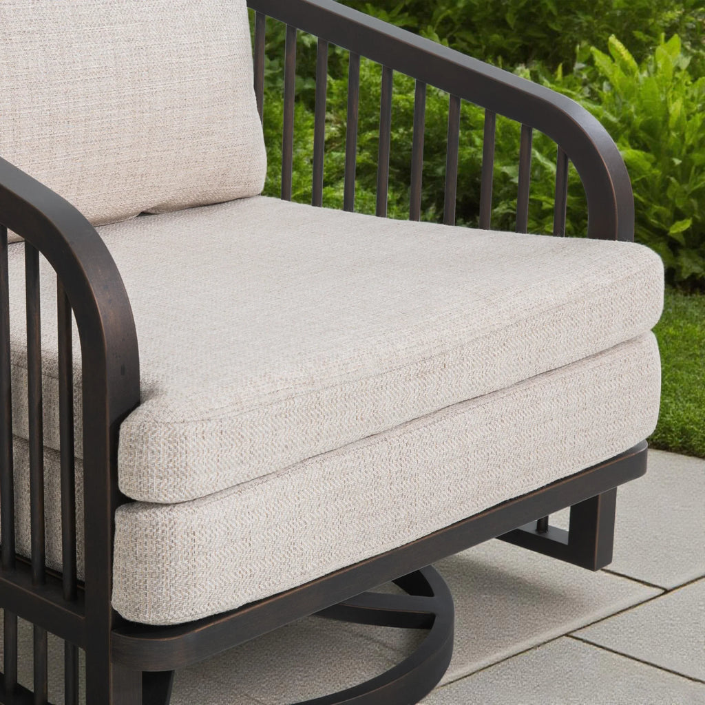 5-Piece Aluminum Patio Seating Set With Nesting Sintered Stone Tables
