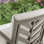Outdoor Dining Set with Fixed Chair and Lazy Susan