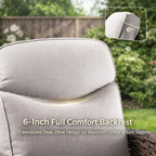 6 Pieces Luxury Outdoor Patio Furniture Sets Outdoor Conversation Sets with Swivel Rocker Patio Chairs with 6" Thick Cushion,Sofa and Glass Coffee Table for Porch Deck Backyard Poolside
