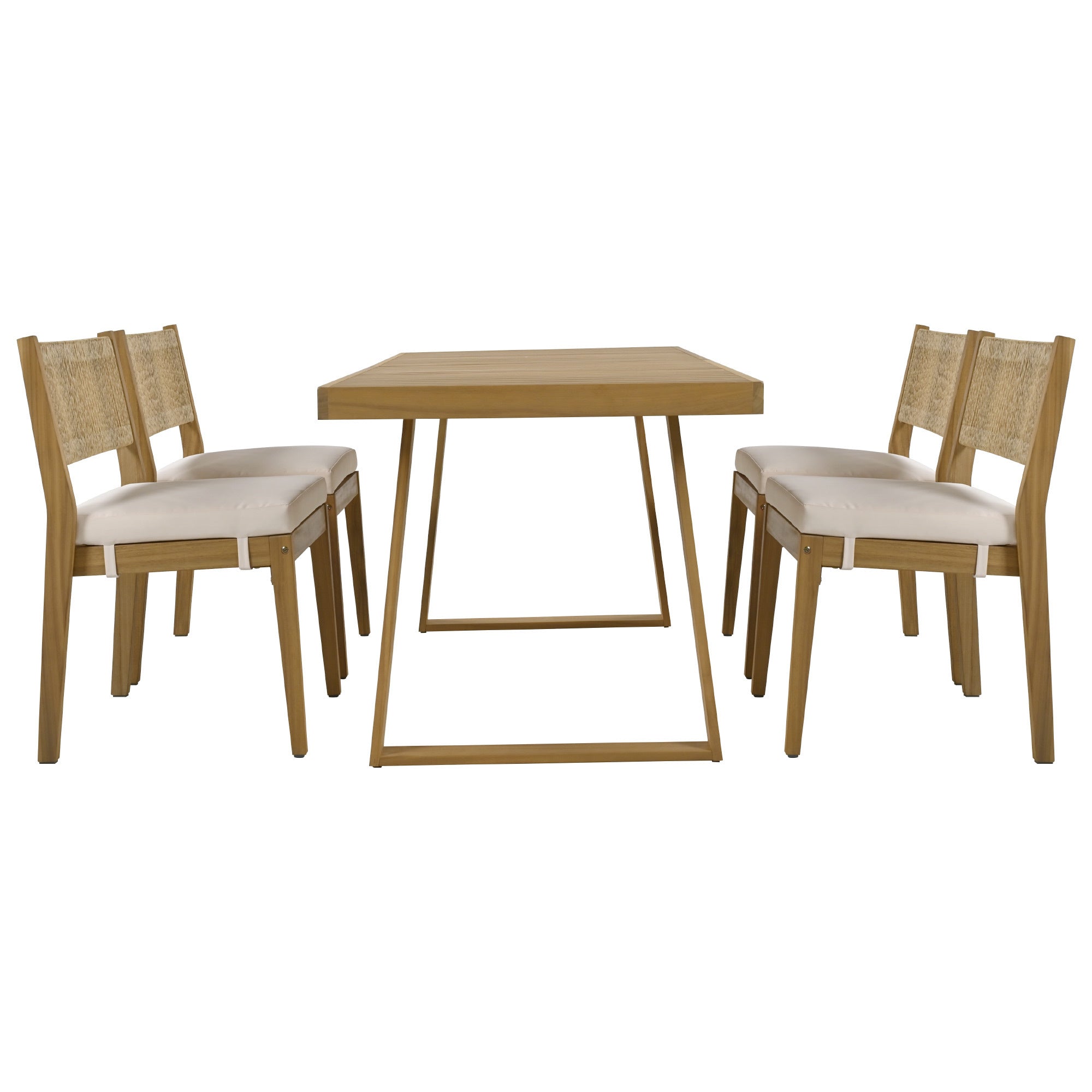 Multi-Person Outdoor Acacia Wood Dining Table and Chair Set