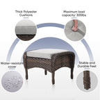 Outdoor Fire Pit Conversation Set, 3-Seat Sofa & Chairs Patio Furniture Set