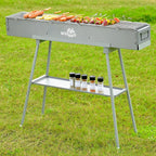 Charcoal Grills Commercial Quality Portable Multiple Size Hibachi BBQ Lamb Skewer Folded Camping Barbecue Grill for Garden Backyard Party Picnic Travel Outdoor Cooking Use (39.4x7.1x5.1 inch)