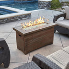 HF42603 Barnyard Style Propane Fire Pit Table for Patio and Deck Use, MGO Construction, Includes Glass Beads and Protective Cover, 42 Inch X 20 Inch, Gray