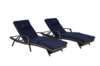 Outdoor Wicker Reclining Chair Set of 2 with Cushions