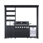 Castelle Flame Astoria 94" 6-Burner Outdoor Kitchen Grill Island | 85,000 BTU | LP or Natural Gas