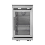 Castelle Flame Astoria 94-Inch 6-Burner 85K BTU Outdoor Kitchen Grill Island With Wine Cooler, Rotisserie, Cabinets, And Granite Countertops