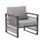 4-Piece Outdoor Metal Patio Furniture Set with Cushions