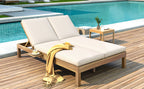 5-Position Adjustable Backrest Double Chaise Lounge Outdoor