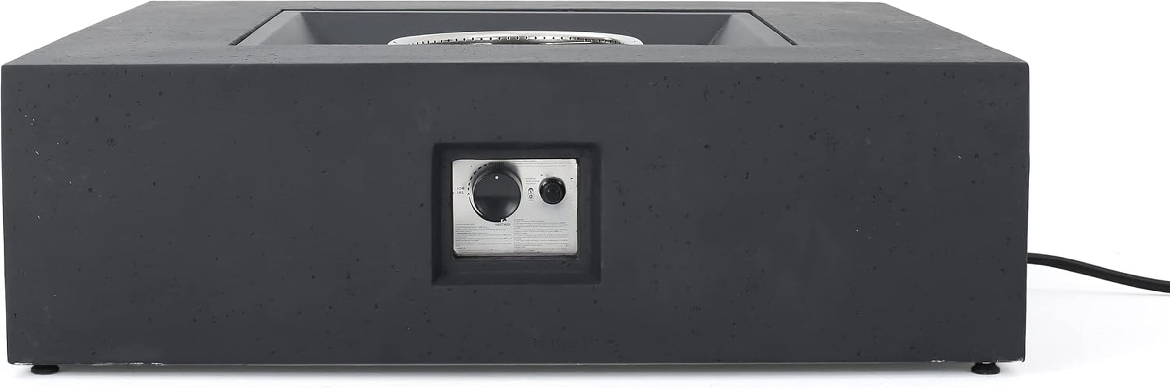 Aidan Outdoor 50,000 BTU Square Fire Pit (No Tank Holder) - Lightweight Concrete - Dark Gray