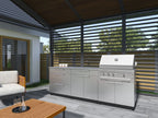 Newage Products Outdoor Kitchen Stainless Steel 3 Piece Cabinet Set with 3-Drawer, Bar and Grill Cabinet