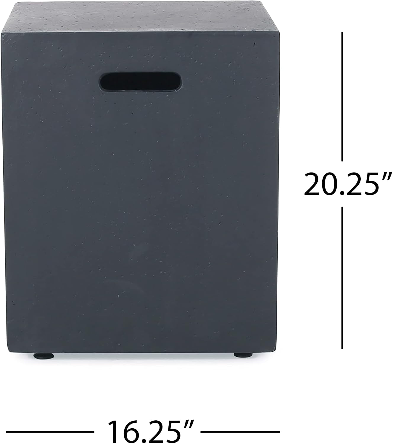 Outdoor Lightweight Concrete 50,000 BTU Rectangular Fire Pit with Tank Holder, Dark Gray