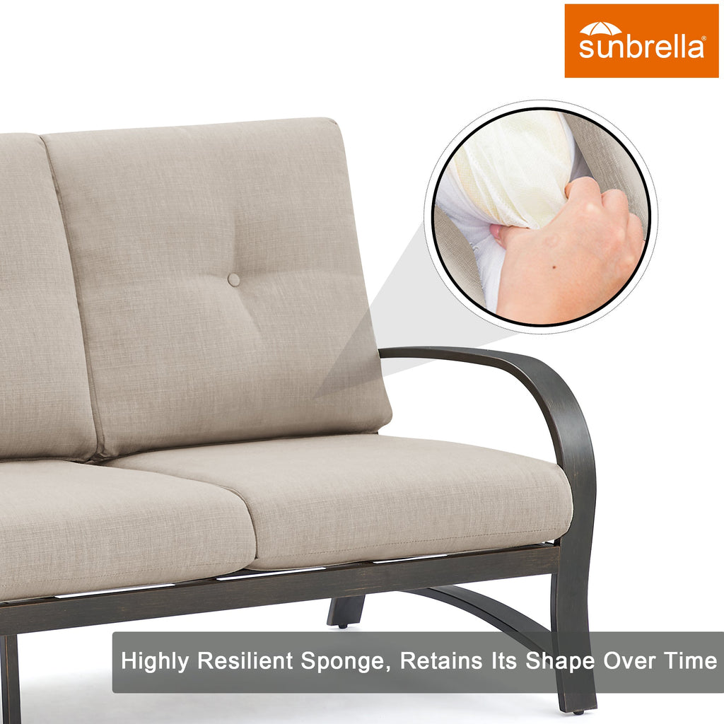 3-Seater Patio Sofa with Sunbrella® Cushions