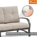3-Seater Patio Sofa with Sunbrella® Cushions
