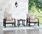 Chamber Patio Aluminum Square End Table with Half Arc Bottom
