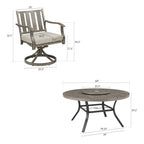 Round 60" Dining Set With Removable Lazy Susan And Sunbrella® Cushions
