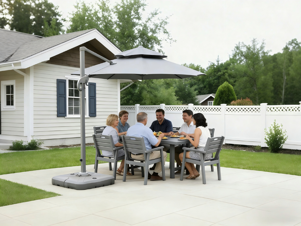 Outdoor Patio Dining Set - Table and Six Chairs