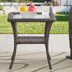 Outdoor Fire Pit Conversation Set, 3-Seat Sofa & Chairs Patio Furniture Set