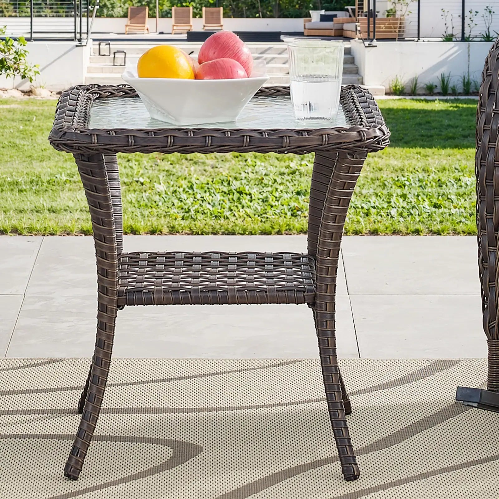 Outdoor Fire Pit Conversation Set, 3-Seat Sofa & Chairs Patio Furniture Set