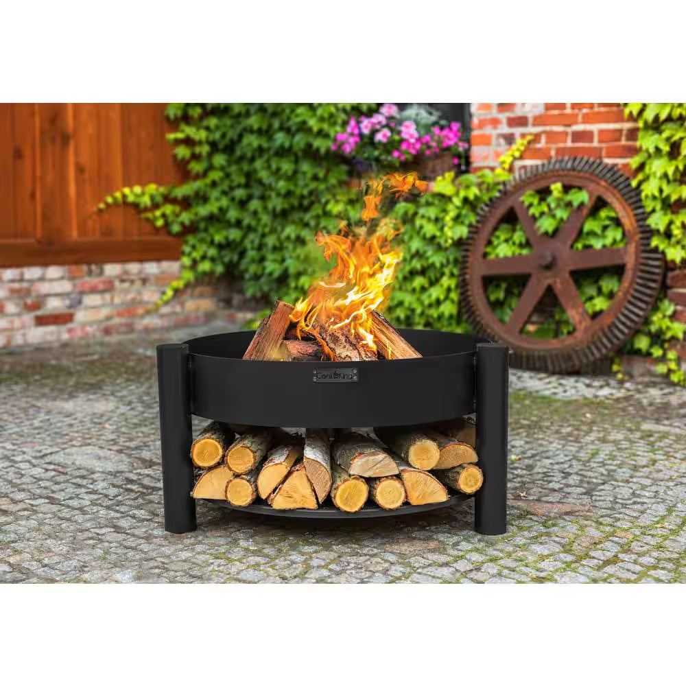Cook King 111246 Montana Fire Pit, 23.5 In. Dia, Wood Storage, Wood Burning Fire Pit