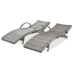 Outdoor Wicker Chaise Lounge Chairs Set of 2