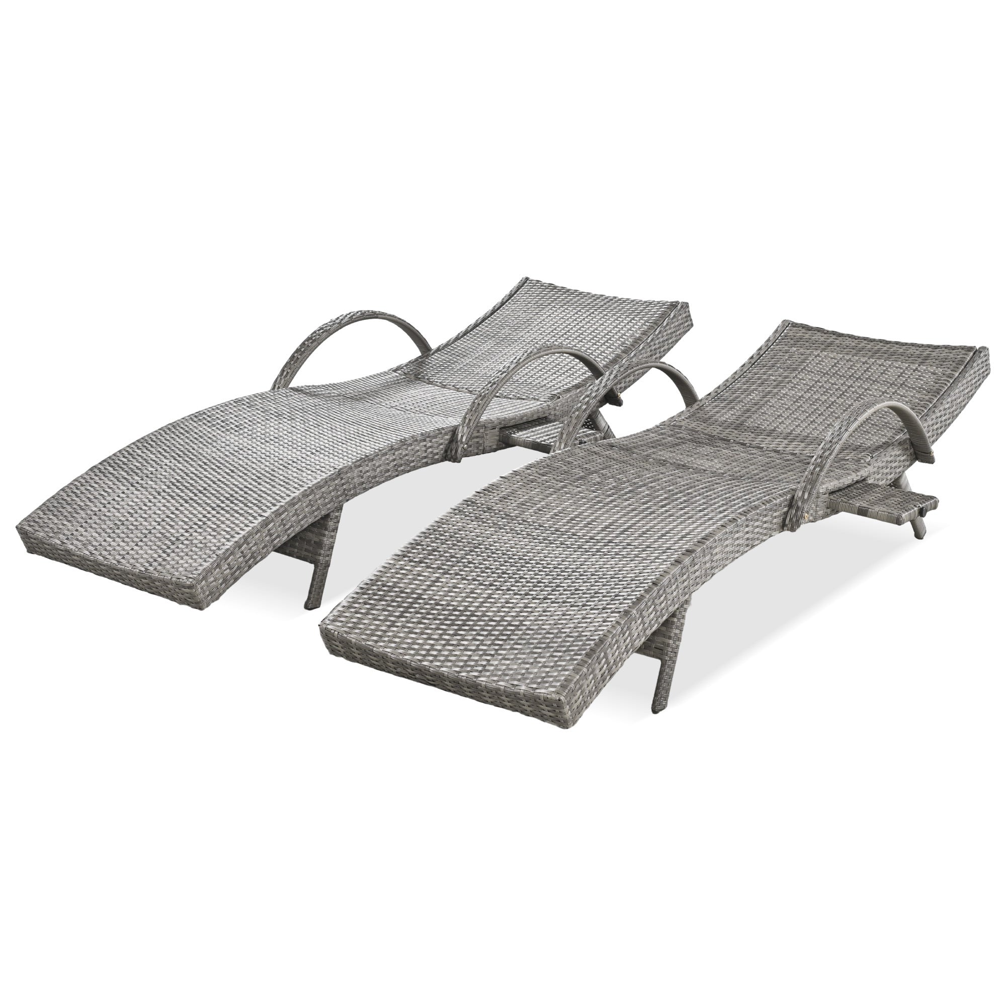 Outdoor Wicker Chaise Lounge Chairs Set of 2