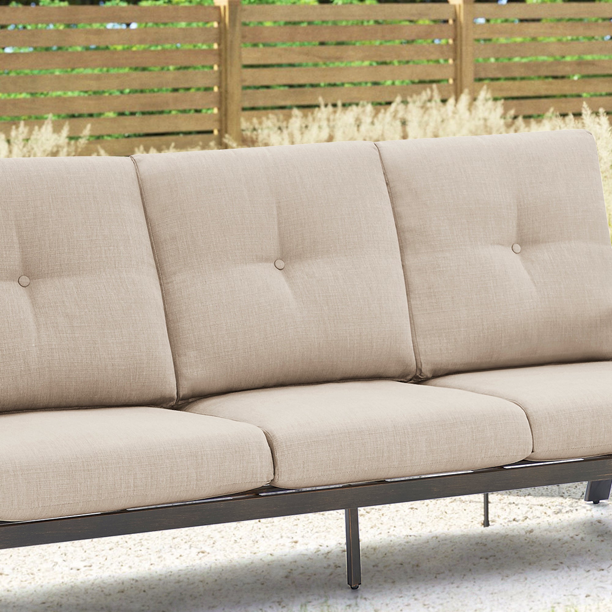 Aluminum Outdoor Sofa and 2 Chairs with Round Coffee Table