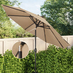 8PCS Round Dining Set With Lazy Susan and Sunbrella Umbrella And Cushion