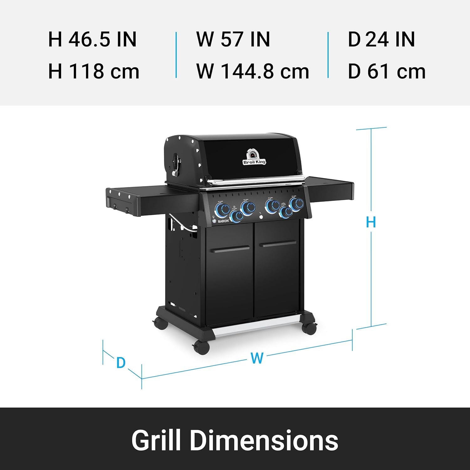 674144 Baron 490 Pro Shadow 4-Burner Pellet Ready Propane Gas Grill in Black with Side Burner and Rear Rotisserie Burner
