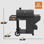 Tahoma 900 Auto-Feed Charcoal Smoker and Grill W/Wi-Fi with 900 Sq. In. Cooking Area in Black