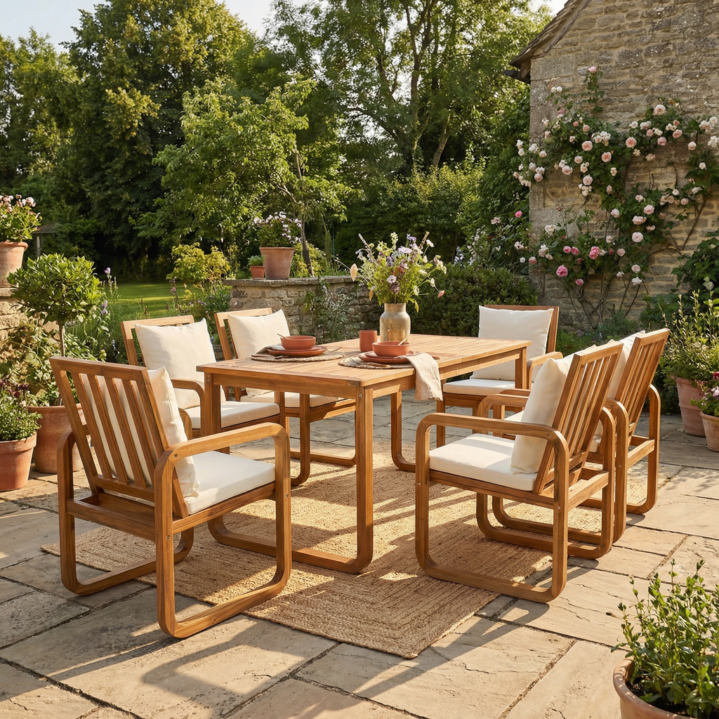 7- Piece Patio Dining Set Outdoor Dining Table and Chairs