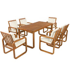 7- Piece Patio Dining Set Outdoor Dining Table and Chairs
