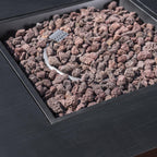 Wellington Outdoor Iron 33" Square Fire Pit - 50,000 BTU, Dark Grey