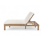 5-Position Adjustable Backrest Double Chaise Lounge Outdoor