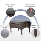 Outdoor Fire Pit Conversation Set, 3-Seat Sofa & Chairs Patio Furniture Set