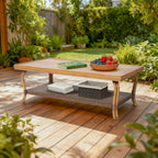 Patio Sofa and 2 Swivel Chairs with Coffee Table