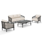4 PCS Aluminum Patio Seating Set for 5-Person
