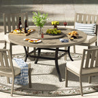 Round Dining Table Sets With Armless Chair And Sunbrella® Cushions