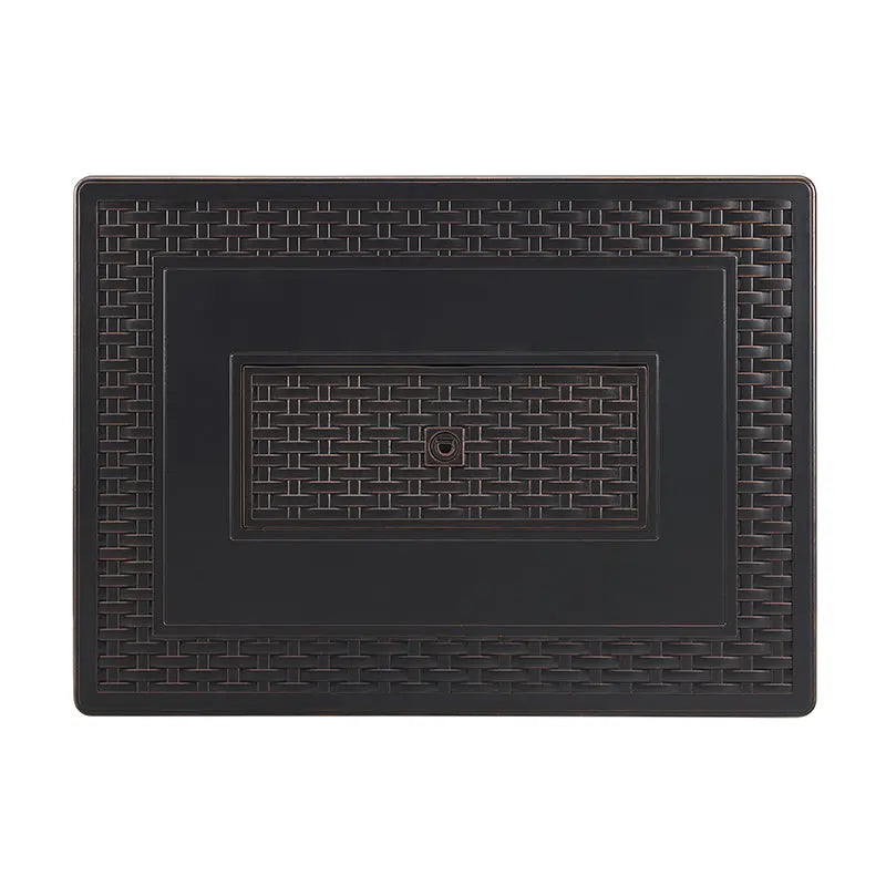 Rectangular Woven Aluminum Convertible Gas Fire Pit Table
