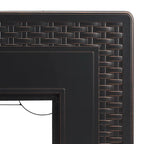 Rectangular Woven Aluminum Convertible Gas Fire Pit Table