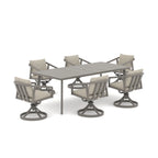 Amalfi Backyard Rectangular Dining Table With 6 Swivel Chairs