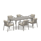 Amalfi Rectangular Aluminum Patio Dining Set with 6 Dining Chairs