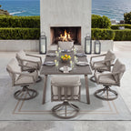 Amalfi Backyard Rectangular Dining Table With 6 Swivel Chairs