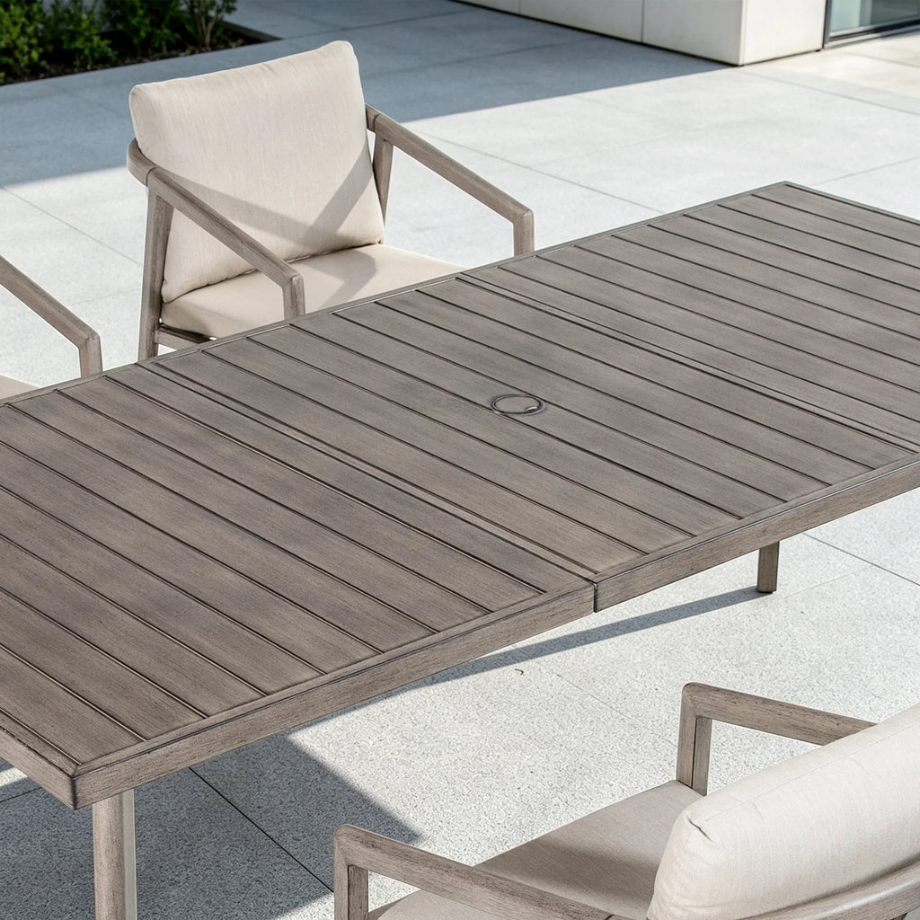 Amalfi Rectangular Aluminum Patio Dining Set with 6 Dining Chairs